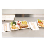 Compostable Fiber Blend School Lunch Tray, 10 x 8 x 1, White, 240/Carton