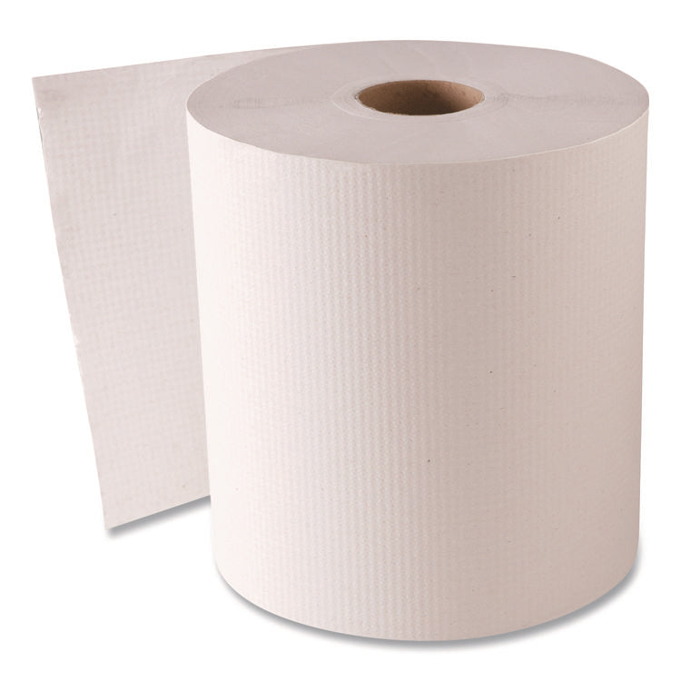 Hardwound Roll Towels, 1-Ply, 8" x 800 ft, White, 6 Rolls/Carton