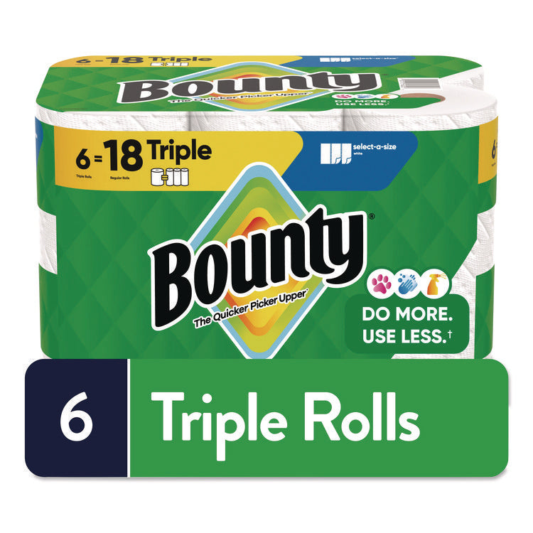 Select-a-Size Kitchen Roll Paper Towels, 2-Ply, 5.9 x 11, White, 123 Sheets/Triple Roll, 6 Rolls/Carton