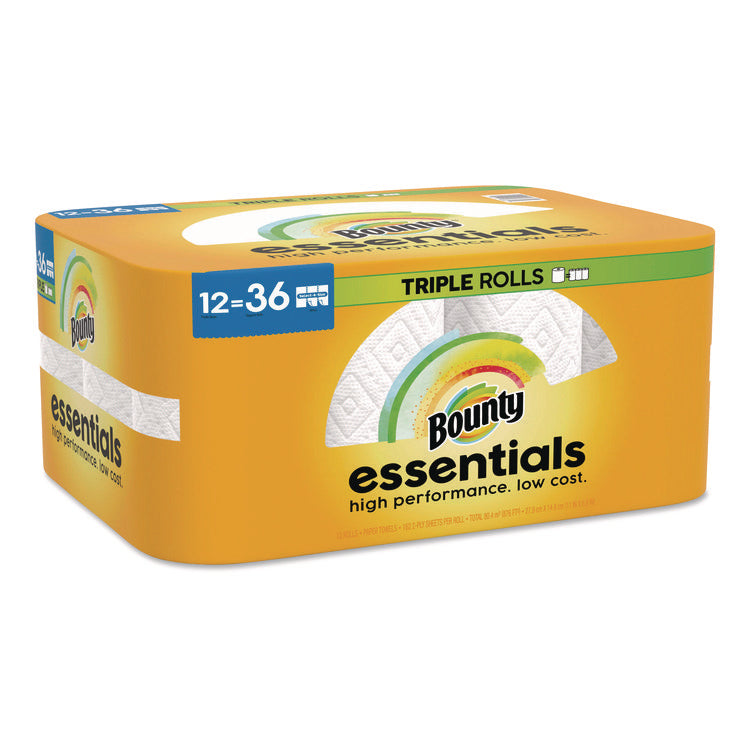 Essentials Select-A-Size Kitchen Roll Paper Towels, 2-Ply, 5.9 x 11, White, 162 Sheets/Triple Roll, 12 Rolls/Carton