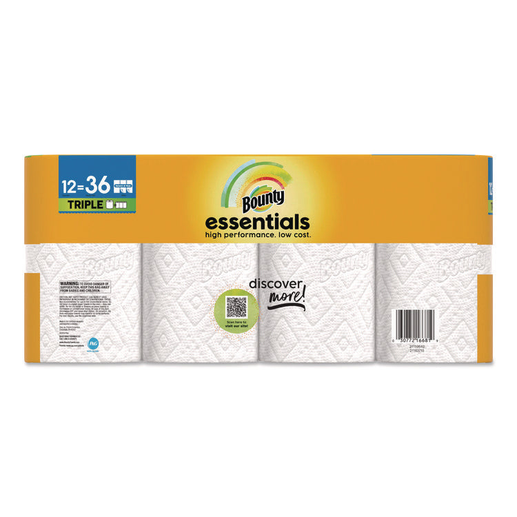 Essentials Select-A-Size Kitchen Roll Paper Towels, 2-Ply, 5.9 x 11, White, 162 Sheets/Triple Roll, 12 Rolls/Carton