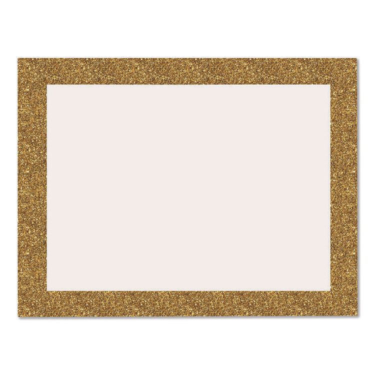Glitter Poster Board, 22" x 28", Heavyweight, White with Gold Border, 25/Pack