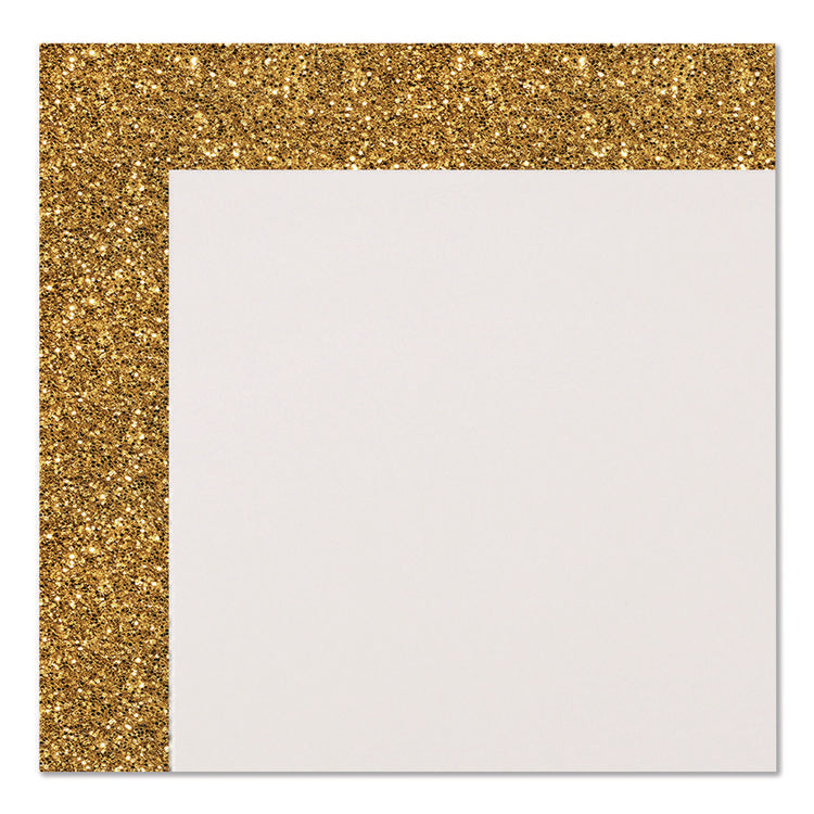Glitter Poster Board, 22" x 28", Heavyweight, White with Gold Border, 25/Pack