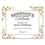 Award Certificates, 8.5 x 11, White with Gold/White Star Border, 25/Pack