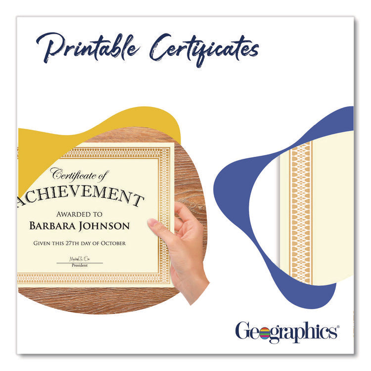 Award Certificates, 8.5 x 11, Ivory with Traditional Gold Border, 100/Pack