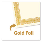 Award Certificates, 8.5 x 11, Ivory with Elegant Gold Border, 15/Pack