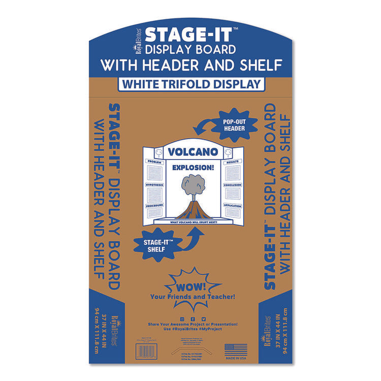 Stage It Display Board, 37" x 44", 1-Ply, Corrugate, White, 5/Pack
