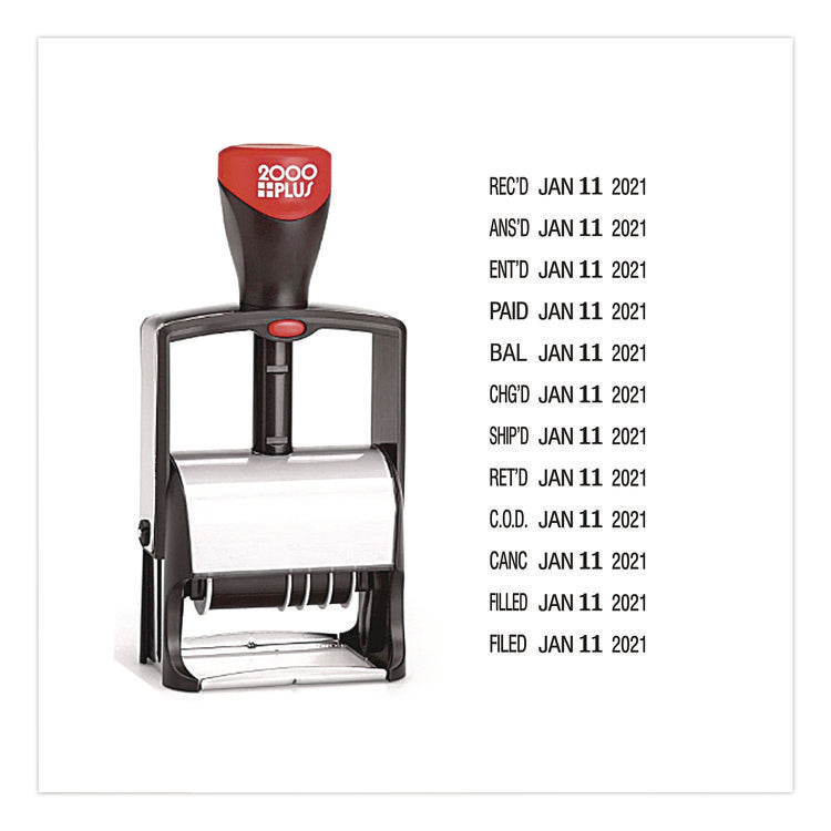 Classic Line Message Dater, 5 Years, 12 Phrases, 1.75 X 0.18, Black Ink