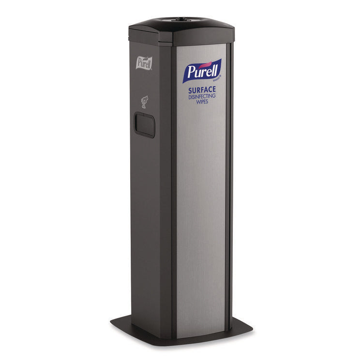 DS360 High-Capacity Surface Disinfecting Wipes Station, 1,200 Wipe Capacity, 15.5 x 15.5 x 39.6, Graphite