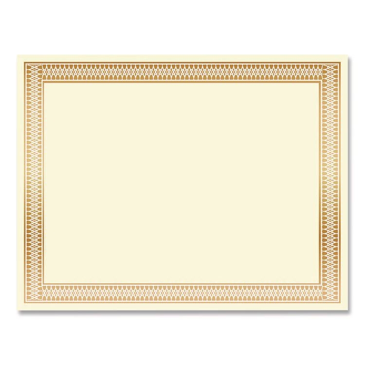 Award Certificates, 8.5 x 11, Ivory with Traditional Gold Border, 100/Pack