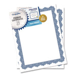 Award Certificates, 8.5 x 11, White with Braided Blue Border, 25/Pack