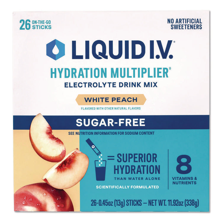 Sugar-Free Hydration Multiplier, White Peach, 26 Packets/Box