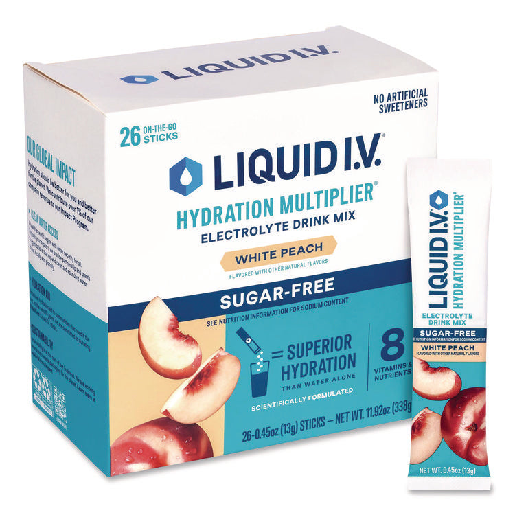 Sugar-Free Hydration Multiplier, White Peach, 26 Packets/Box