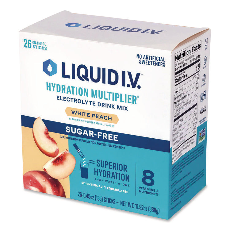 Sugar-Free Hydration Multiplier, White Peach, 26 Packets/Box