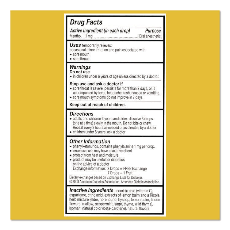 Sugar-Free Lemon Mint Herb Throat Drops, 65/Bag, 2 Bags/Pack