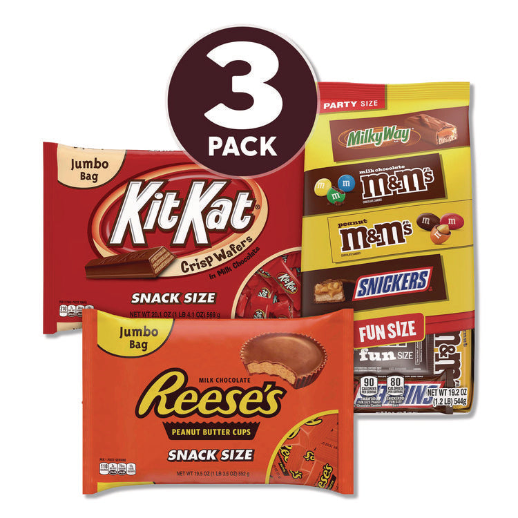 Chocolate Assortment, Assorted Fun and Snack Sizes, 3 Bags/Pack