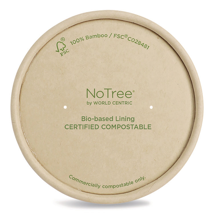 Paper Lids for Bowls, 3.6" Diameter, Brown, 500/Carton