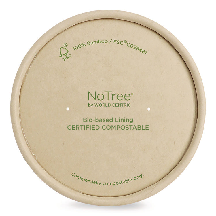 Paper Lids for Bowls, 4.6" Diameter, Brown, 500/Carton