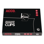 Magnetic Clip, 1" Jaw Capacity, Silver, 12/Pack