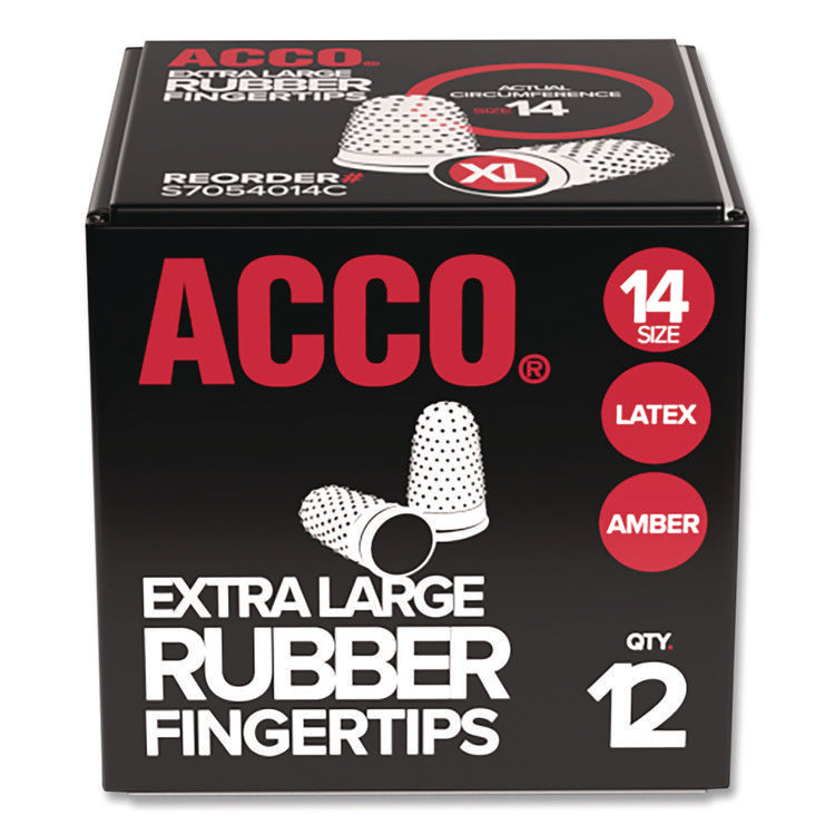 Rubber Finger Tips, 14 (x-Large), Amber, Dozen