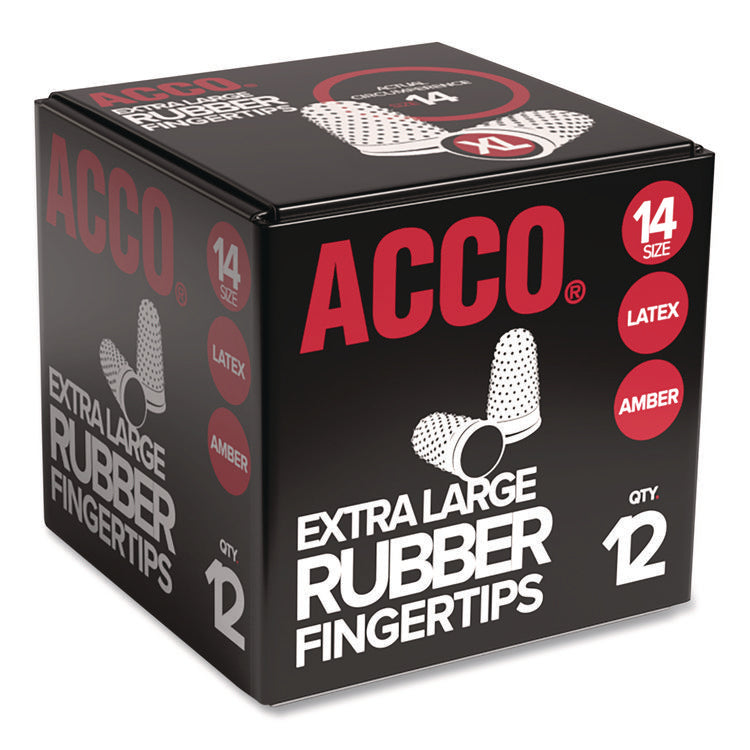 Rubber Finger Tips, 14 (x-Large), Amber, Dozen