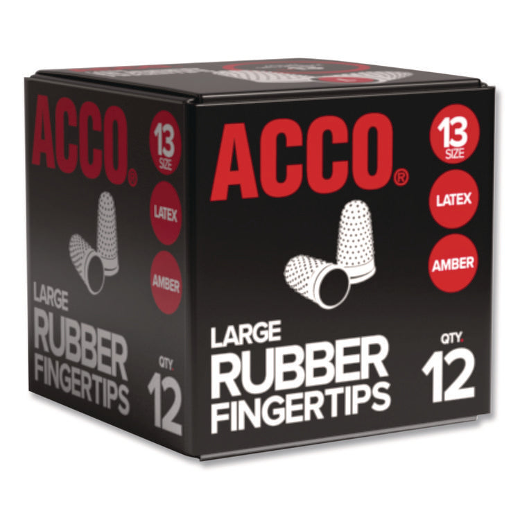 Rubber Finger Tips, 13 (large), Amber, Dozen