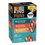 Minis, Dark Chocolate Nuts Sea Salt/Caramel Almond Nuts Sea Salt, 0.7 oz Bar, 32 Bars/Carton