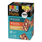 Minis, Dark Chocolate Nuts Sea Salt/Caramel Almond Nuts Sea Salt, 0.7 oz Bar, 32 Bars/Carton