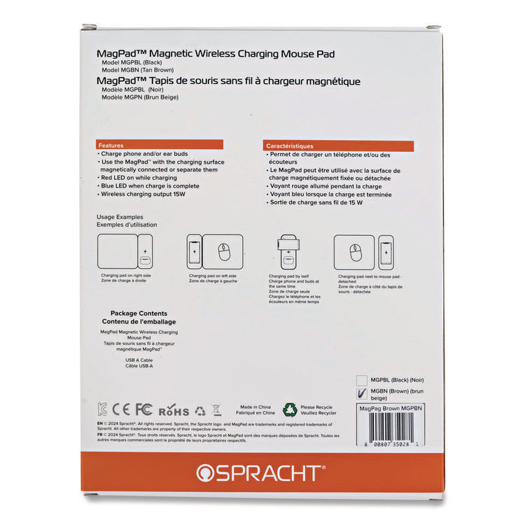 MagPad Charger and Mouse Pad, Brown