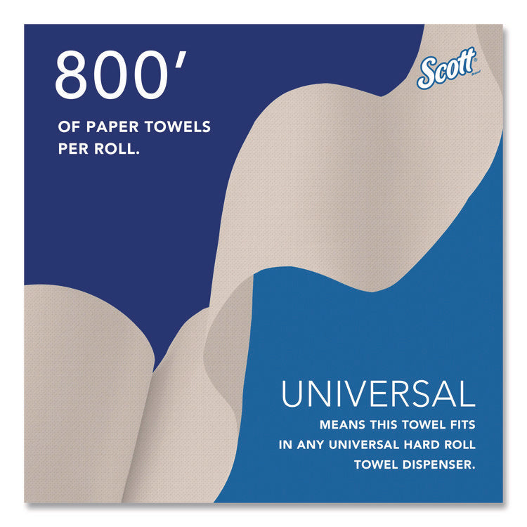 Essential 100% Recycled Fiber Hard Roll Towel, 1-Ply, 8" x 800', 1.5" Core, Brown, 6 Rolls/Carton
