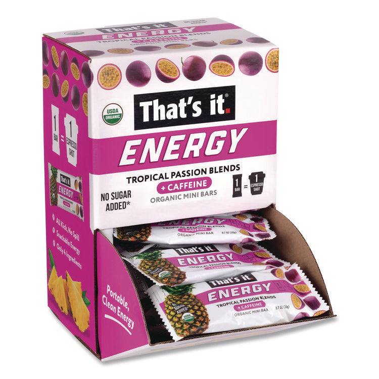 Organic Energy Bars, Tropical Passion Blend, 0.7 oz Bar, 36/Box