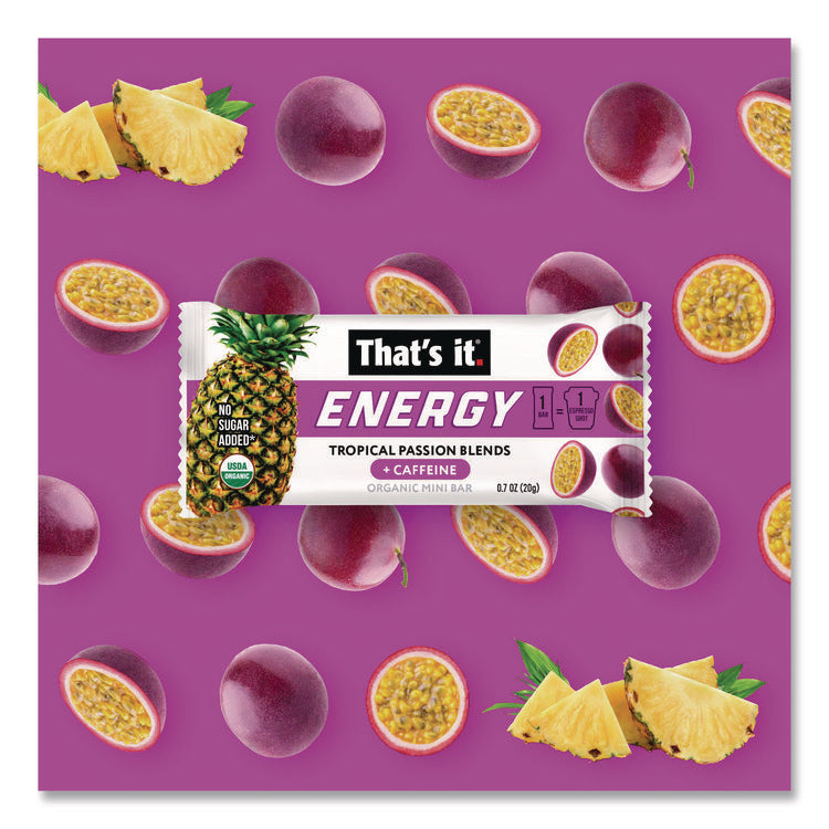 Organic Energy Bars, Tropical Passion Blend, 0.7 oz Bar, 36/Box