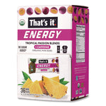 Organic Energy Bars, Tropical Passion Blend, 0.7 oz Bar, 36/Box