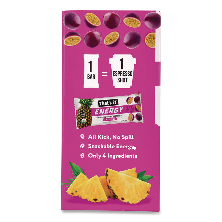 Organic Energy Bars, Tropical Passion Blend, 0.7 oz Bar, 36/Box