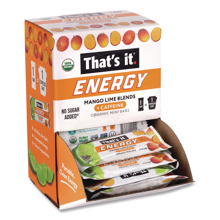 Organic Energy Bars, Mango Lime, 0.7 oz Bar, 36/Box