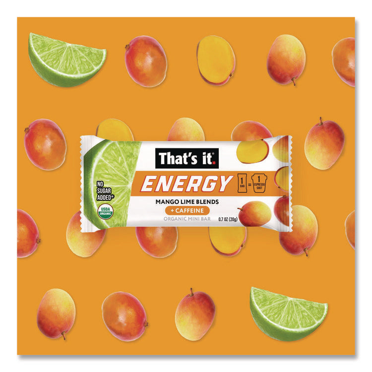 Organic Energy Bars, Mango Lime, 0.7 oz Bar, 36/Box