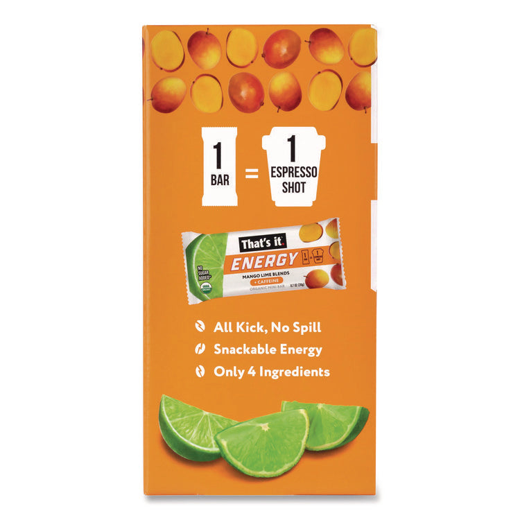 Organic Energy Bars, Mango Lime, 0.7 oz Bar, 36/Box