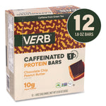Caffeinated Protein Bar, Chocolate Chip Peanut Butter, 1.8 oz Bar, 12/Box