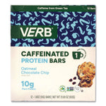Caffeinated Protein Bar, Oatmeal Chocolate Chip, 1.8 oz Bar, 12/Box