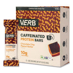 Caffeinated Protein Bar, Chocolate Chip Peanut Butter and Oatmeal Chocolate Chip, 1.8 oz Bar, 24/Box