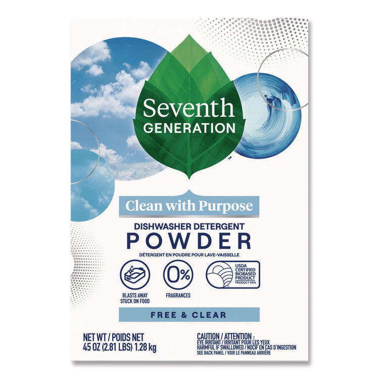 Automatic Dishwasher Powder, Free And Clear, 45oz Box, 12/carton