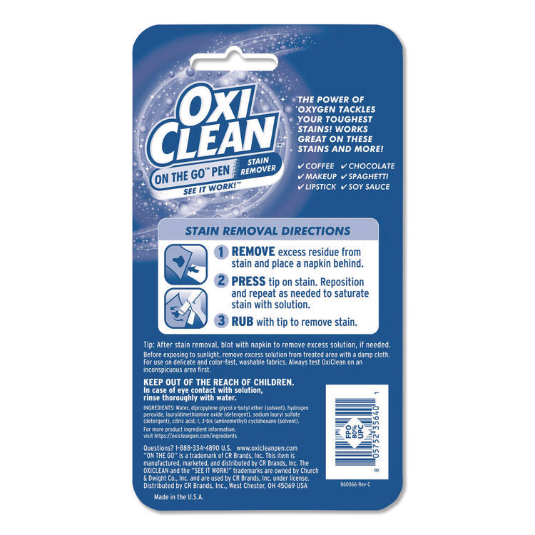 On-the-Go Pen Stain Remover, Bonus Size, 22 mL, 6/Pack