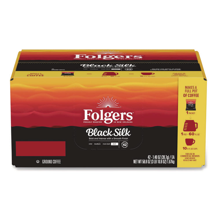 Black Silk Ground Coffee Fraction Pack, 1.4 oz Packet, 42/Carton