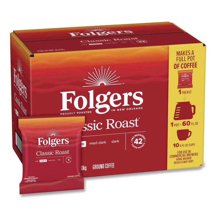 Classic Roast Ground Coffee Fraction Pack, 1.2 oz Packets, 42/Carton