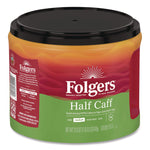 Half Caff Ground Coffee, 22.6 oz Canister, 6/Carton
