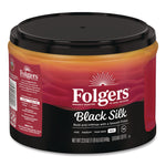 Black Silk Ground Coffee, Black 22.6 oz Canister, 6/Carton