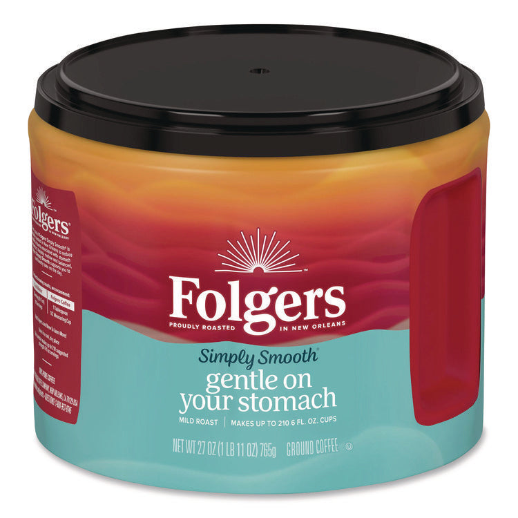 Simply Smooth Ground Coffee, Gentle On Your Stomach, 27 oz Canister