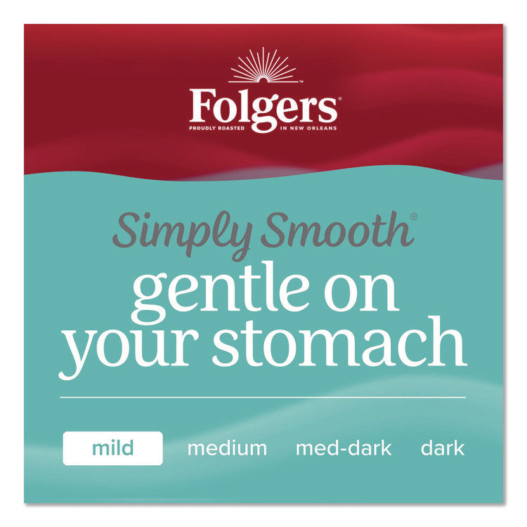 Simply Smooth Ground Coffee, Gentle On Your Stomach, 27 oz Canister, 6/Carton