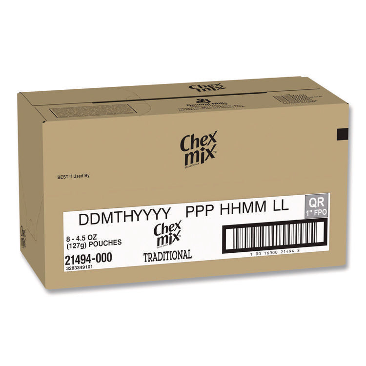 Snack Mix Savory Traditional, 4.5 oz Bag, 8/Box