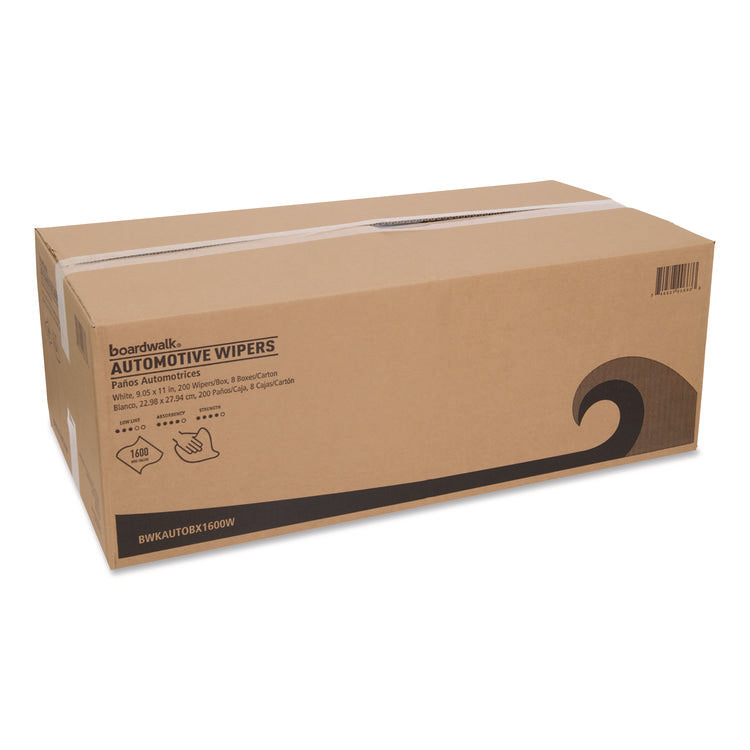 Automotive Wipers, 10.63 x 20.47, Unscented, White, 200/Box, 8 Boxes/Carton